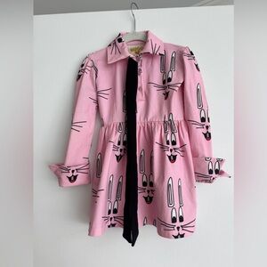HUGO Pink Dress with Bunny Print